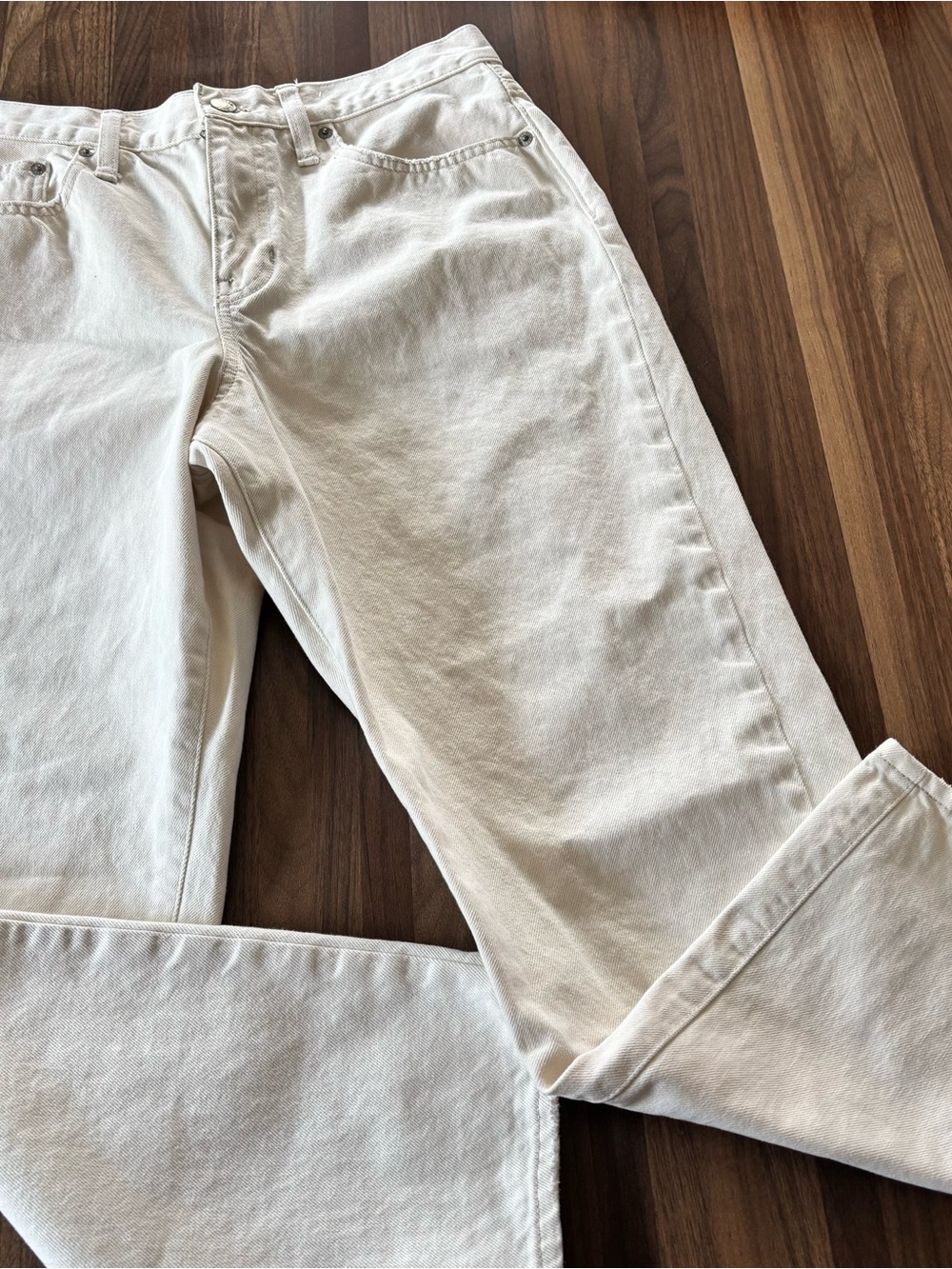 J. Crew Women's Cream Boyfriend Jeans